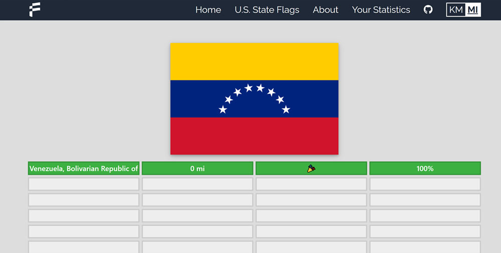 Screen capture of the Flagle website.